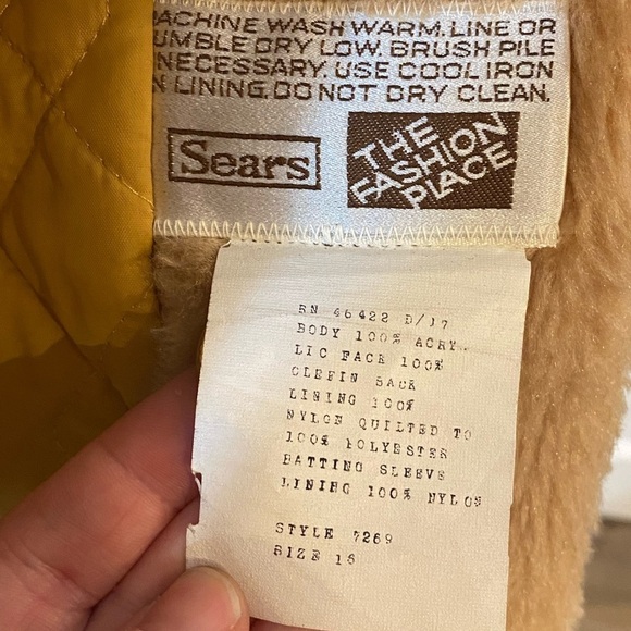 Vintage Tan Size 16 Faux Fur Jacket - Picture 11 of 12